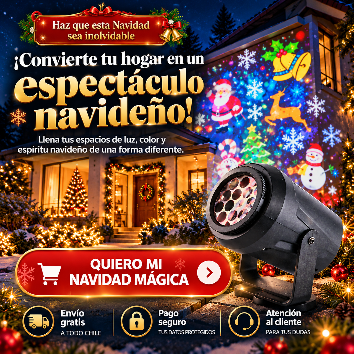 Mini Proyector Navideño