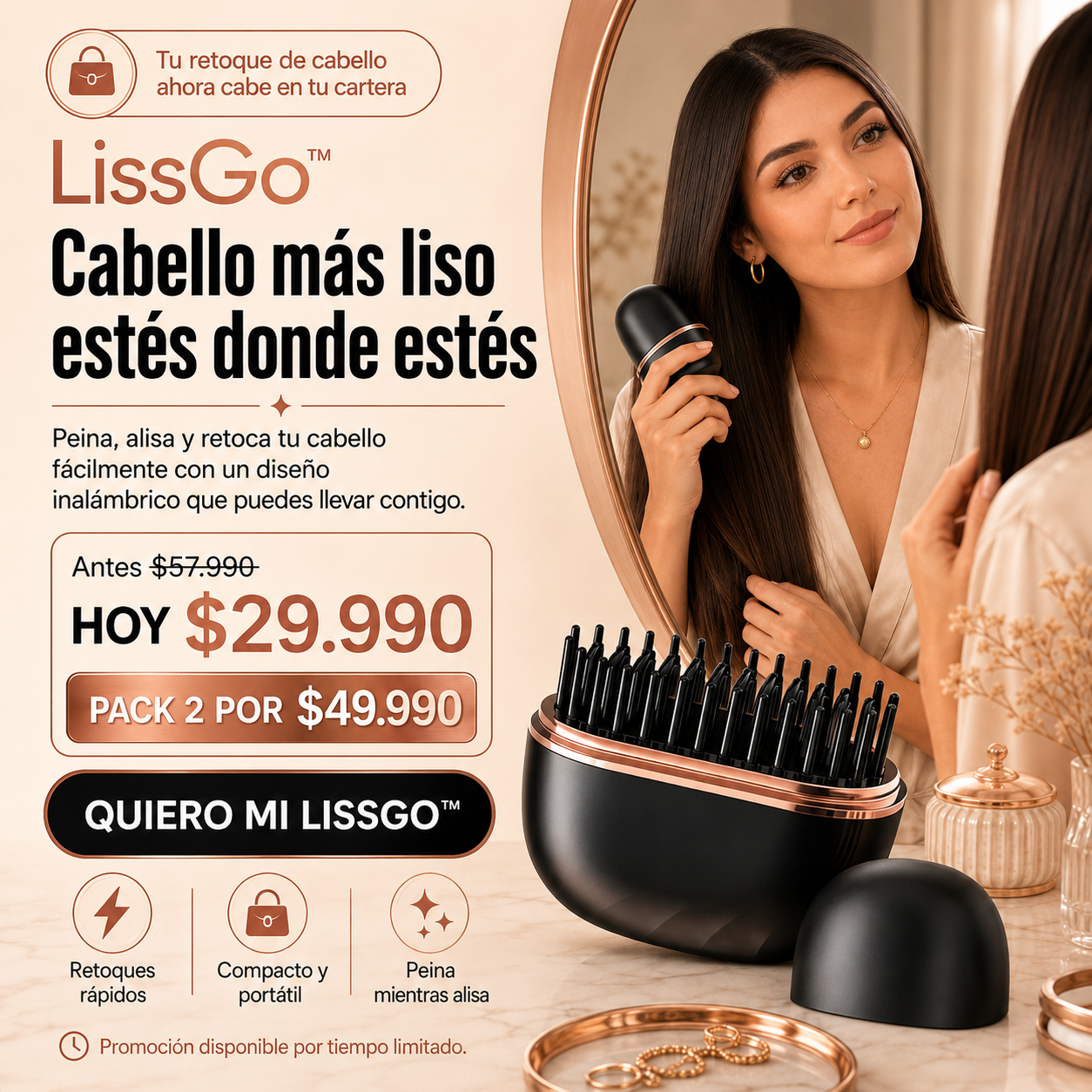 Peine Compacto Digital Alisador