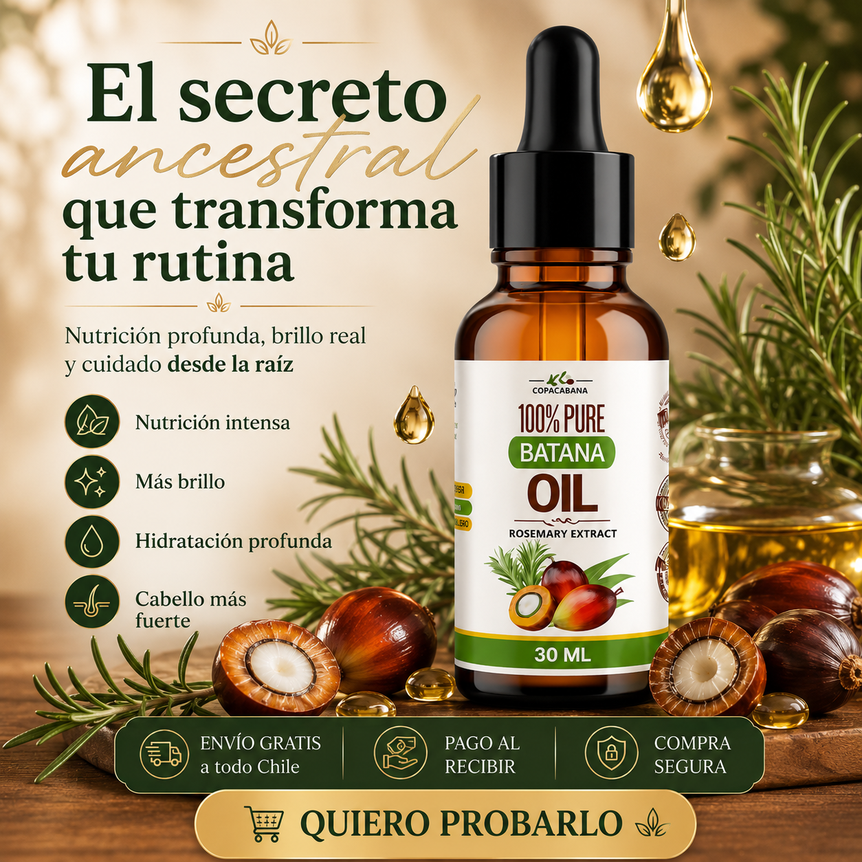 Aceite Batana Crecimiento Cabello 30 ml