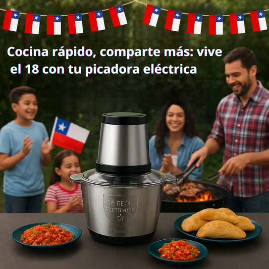 Picadora Eléctrica 2 Litros – ¡Tu mejor aliada este 18 de septiembre!