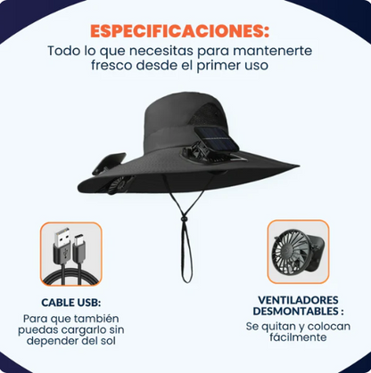 AirPro™-Sombrero con Ventiladores Solar