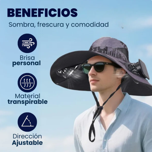 AirPro™-Sombrero con Ventiladores Solar
