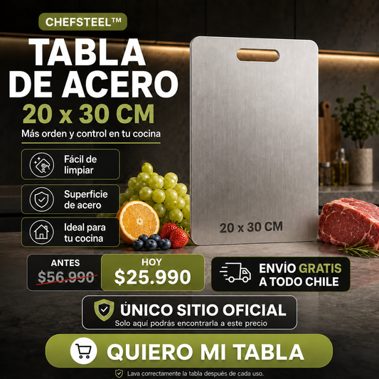 Tabla de Picar Alimento de Acero Inoxidable