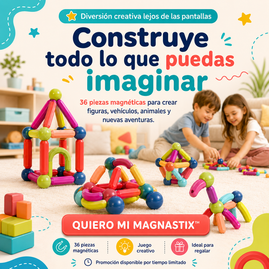 Juego Bloques Construcción Magnéticos 36 Piezas