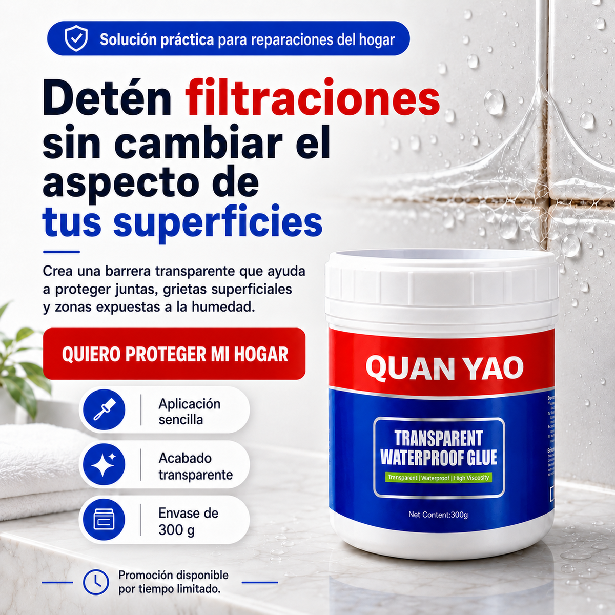 Sellador Impermeable Transparente 300g