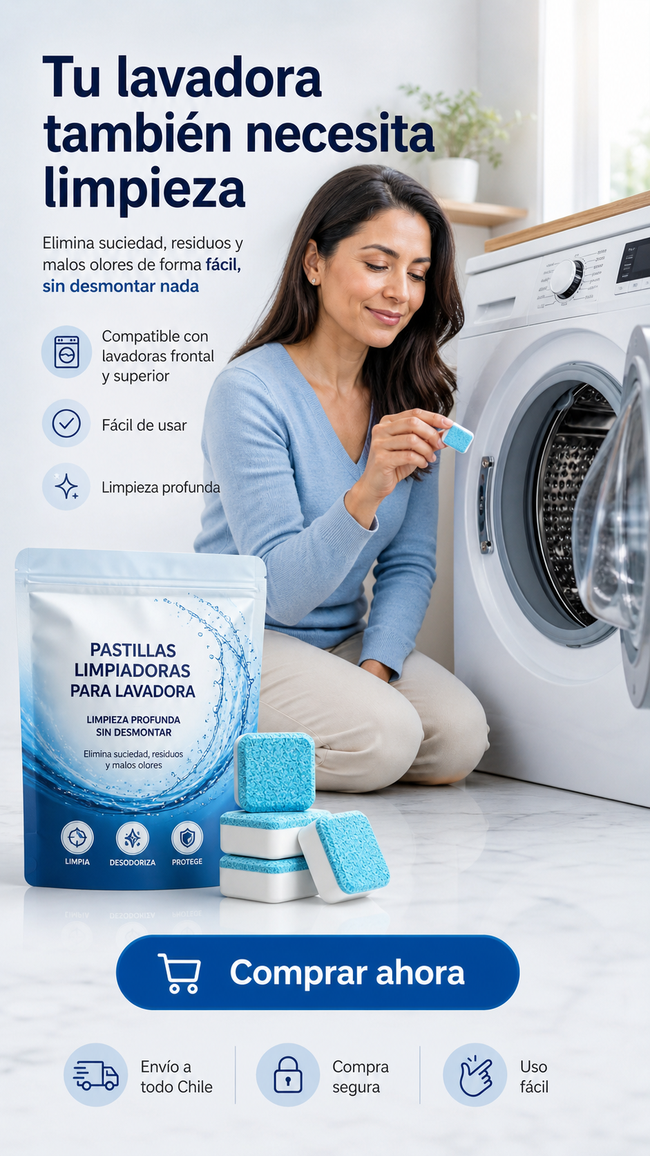 60 Pastillas para Limpieza de Lavadora