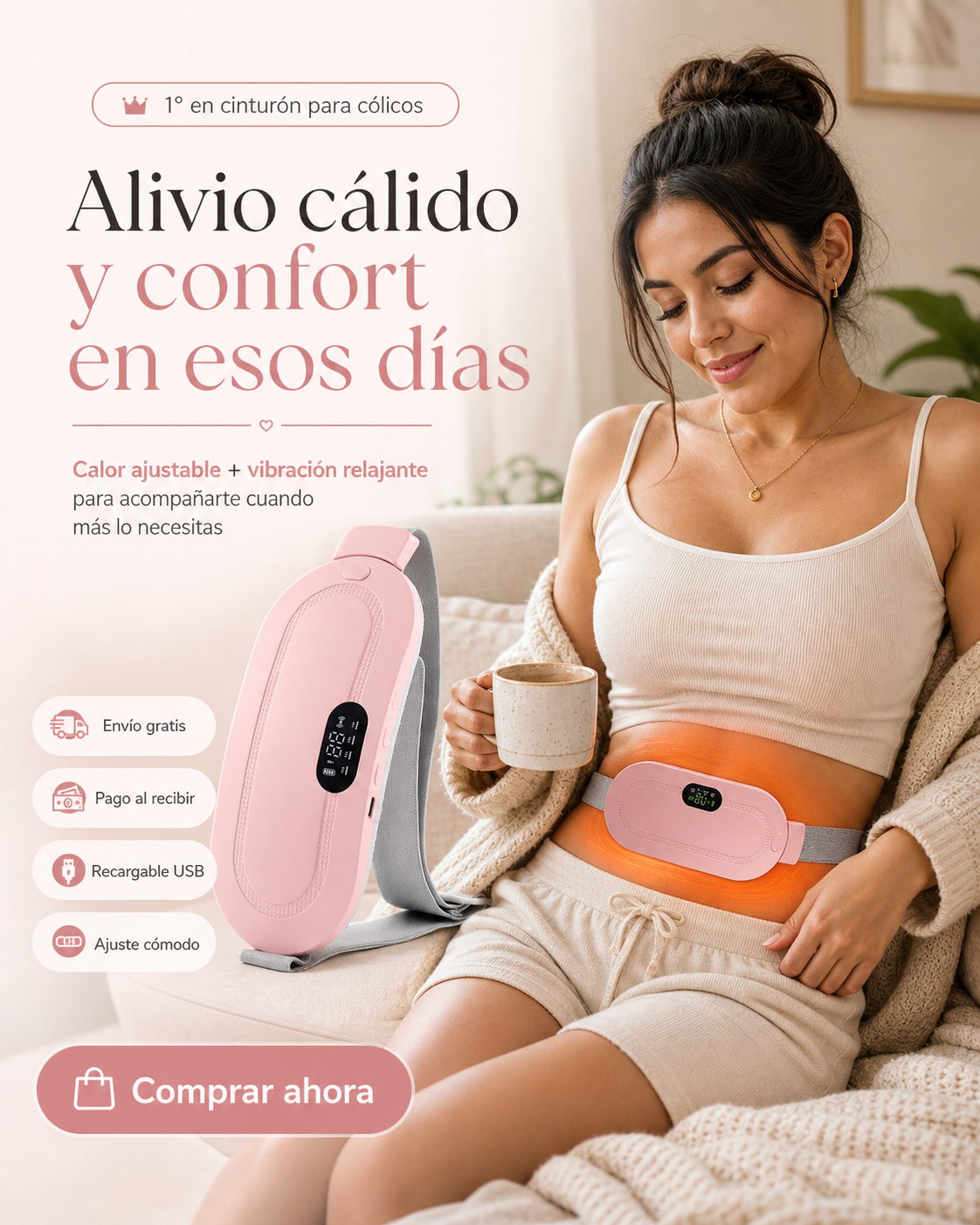 Cinturón Dolor Menstrual Termico Masajes