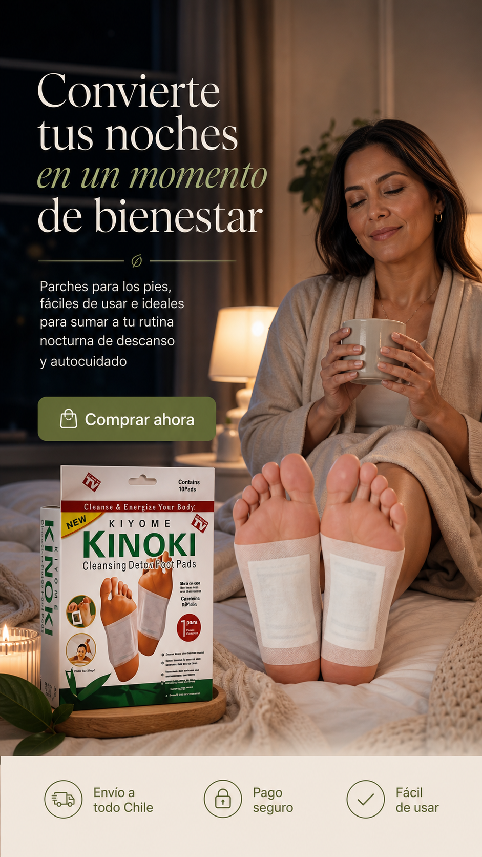Kinoki Parches Nocturnos para Pies