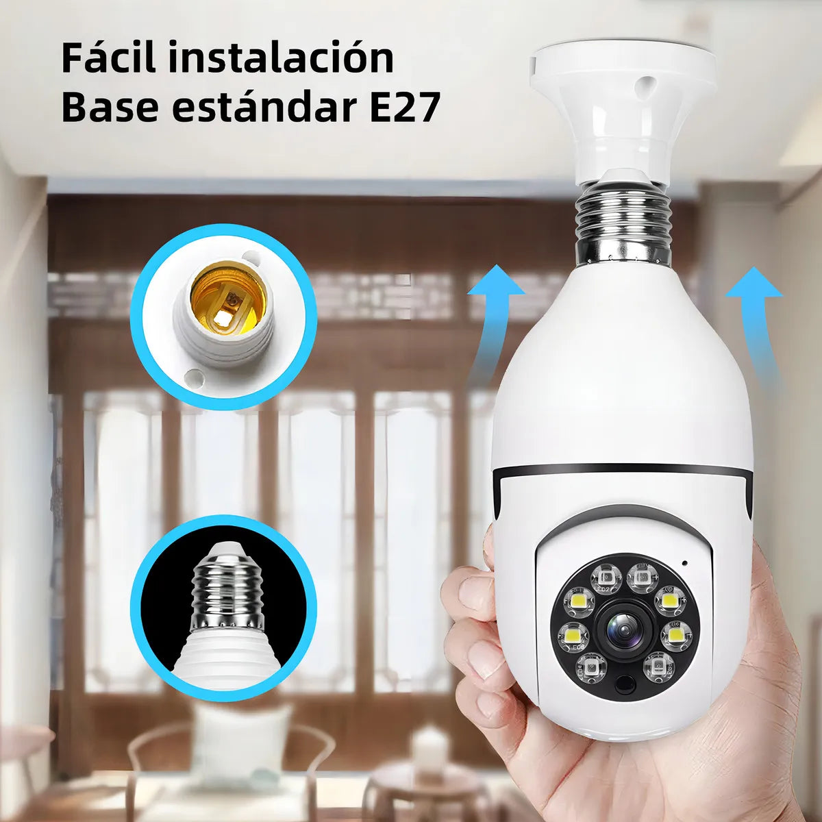 HomeGuard 360™-Cámara de vigilancia Ampolleta