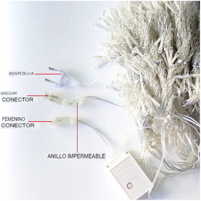 Luces de Cortina Navideñas 3x2 Metros