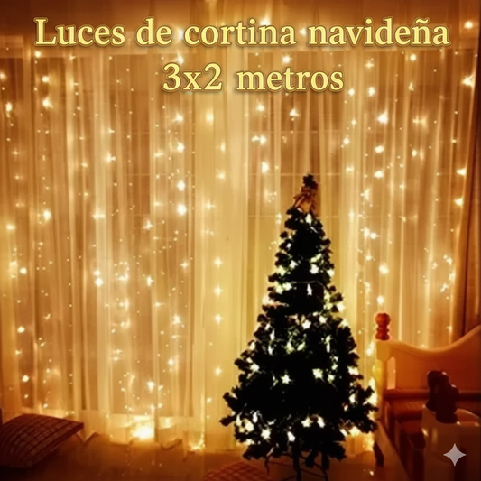 Luces de Cortina Navideñas 3x2 Metros