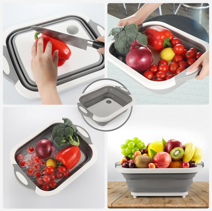 KitchFold™-Tabla de Picador Colador Bowl 3 en 1